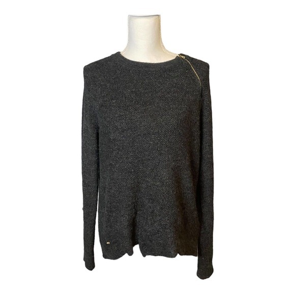 Abercrombie & Fitch Gray Zipper Sweater Medium Acrylic‎ Blend - Picture 1 of 4